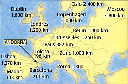 Map of Europe showing the Costa Blanca